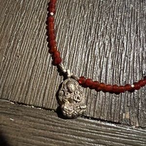NFS!! Satya Sterling Silver and red gem Buddha necklace